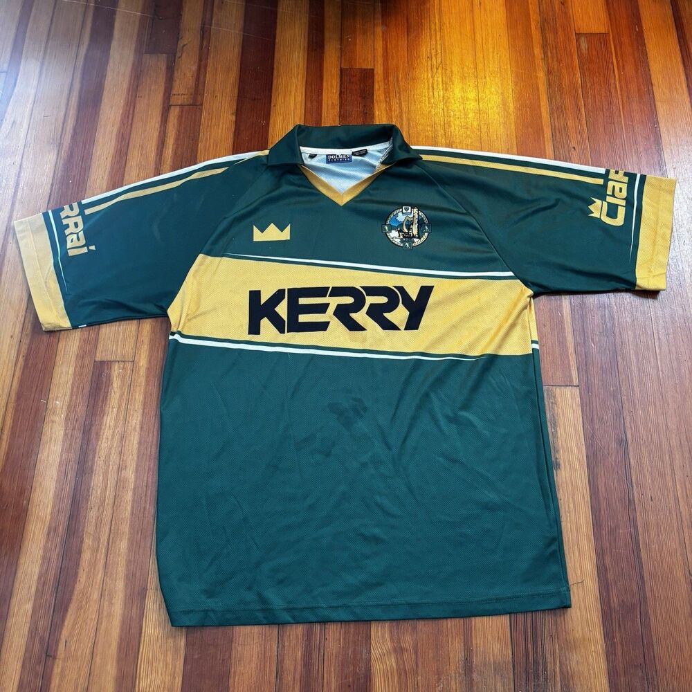 XXL Dolmen Clothing Kerry GAA Gaelic Football Jersey Green Yellow  Ireland